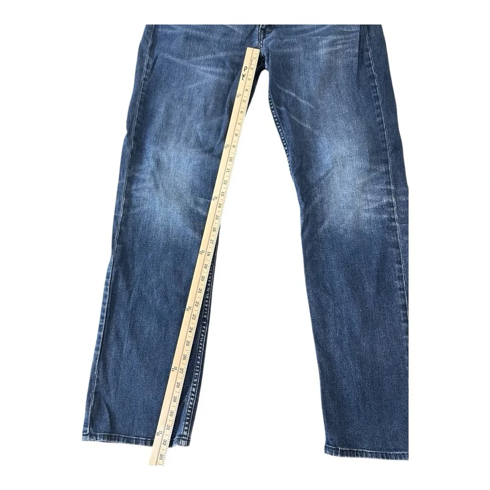 Levis 514 Jeans Mens 36x34 Blue Dark Wash Cotton Straight‎ Fit Denim
